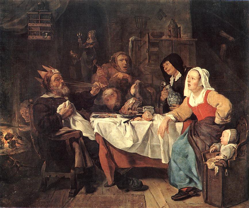 The Feast of the Bean King by METSU, Gabriel