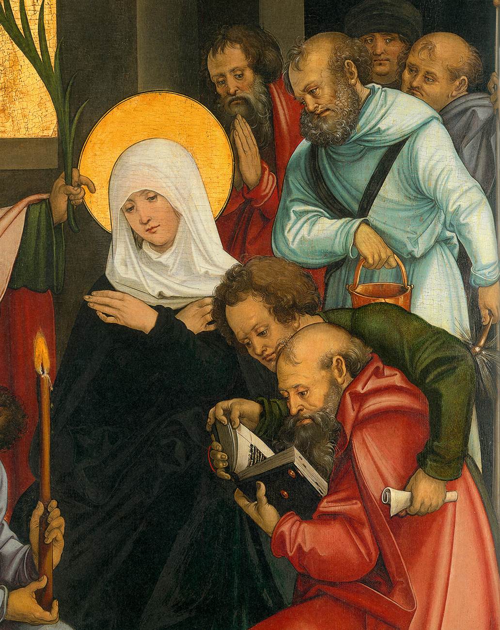 The Dormition of the Virgin (interior, detail) by SCHÄUFELEIN, Hans Leonhard