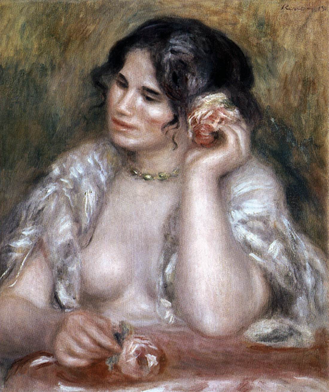 Gabrielle with a Rose by RENOIR, Pierre-Auguste