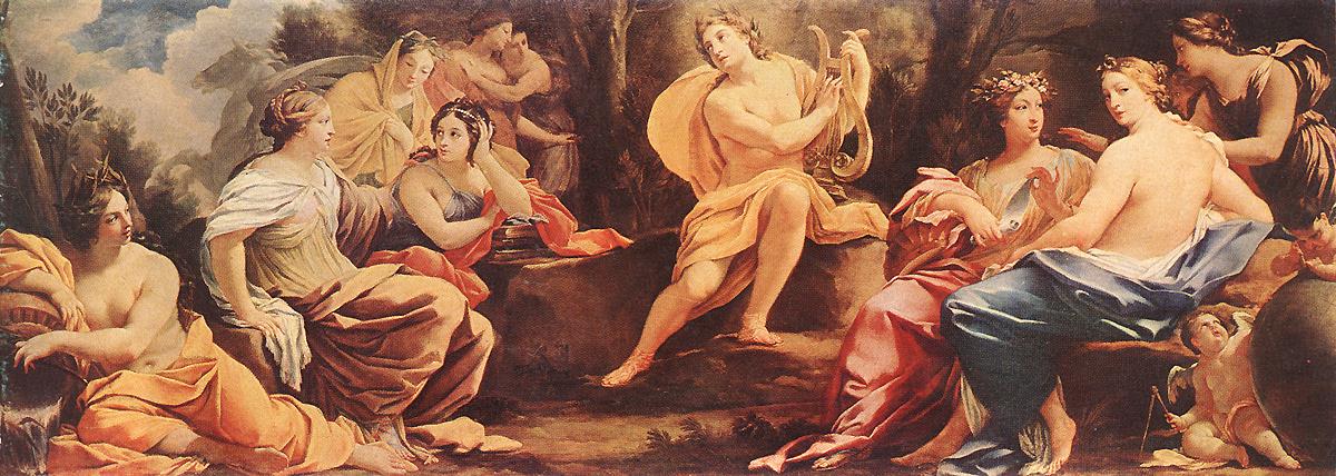 Parnassus or Apollo and the Muses by VOUET, Simon