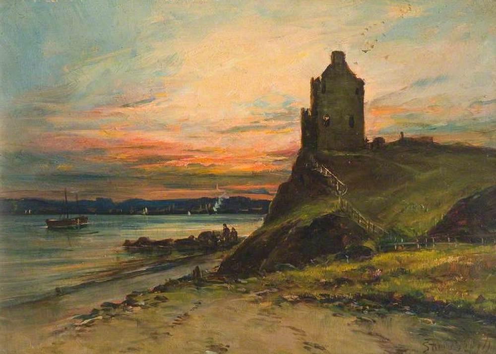 Castle Ruins on a Cliff Edge by BOUGH, Samuel