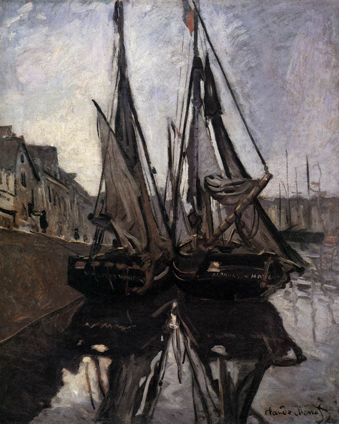 Fishing Boats in Honfleur by MONET, Claude