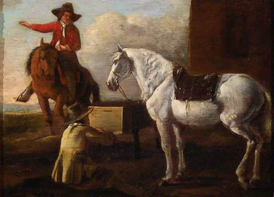 Young Artist Painting a Horse and Rider by