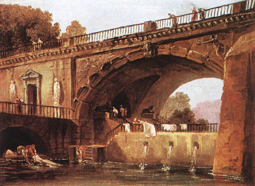 Washerwomen below a Bridge by ROBERT, Hubert