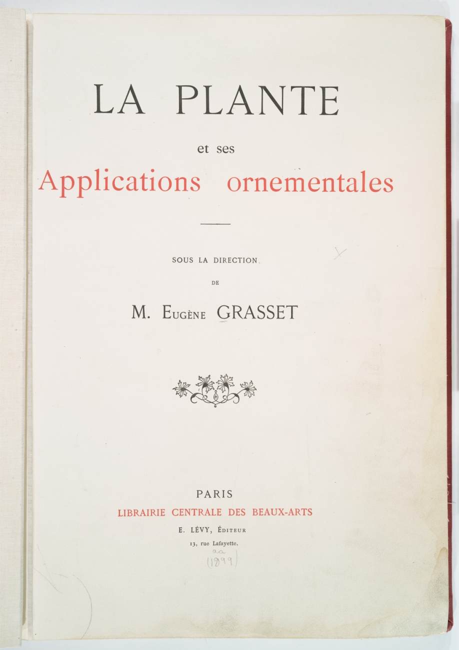 La plante et ses applications ornementales: Title page by GRASSET, Eugène-Samuel