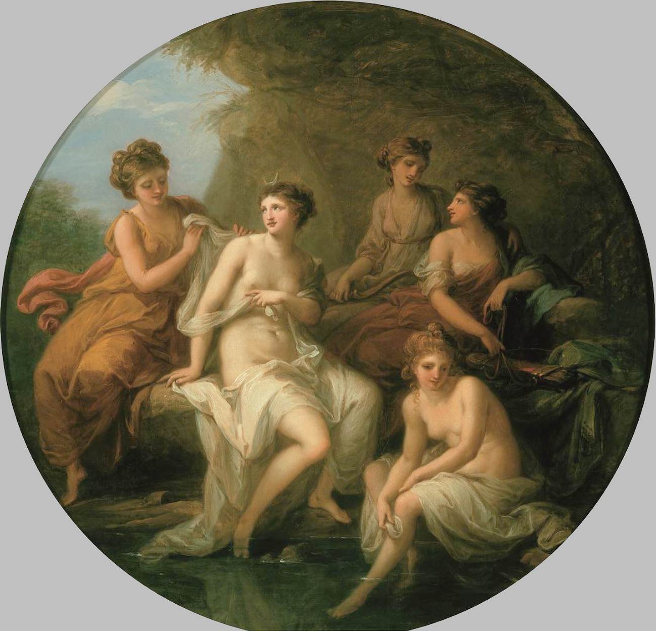 Diana and Her Nymphs Bathing by KAUFFMANN, Angelica