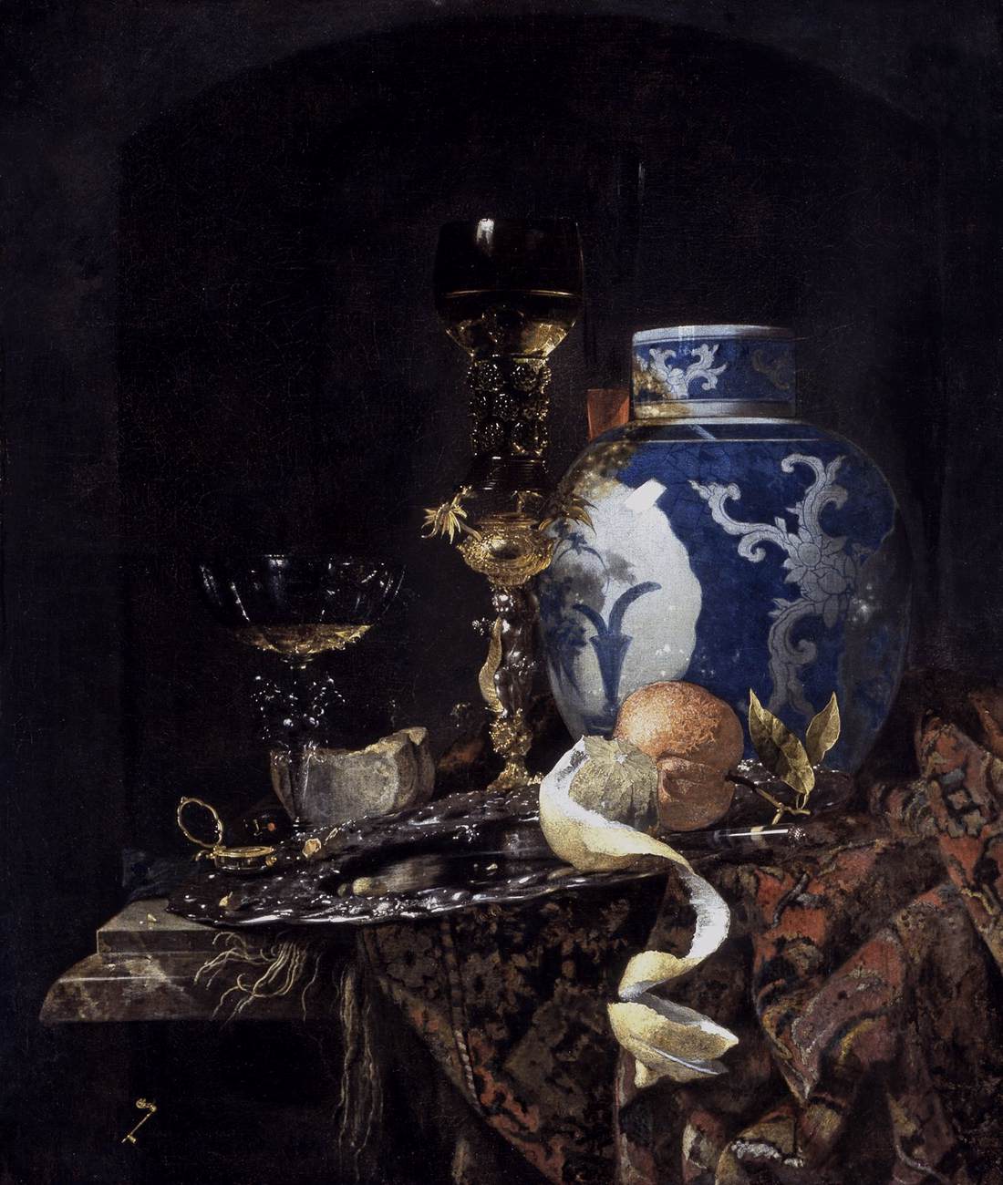 Still-Life with a Late Ming Ginger Jar by KALF, Willem