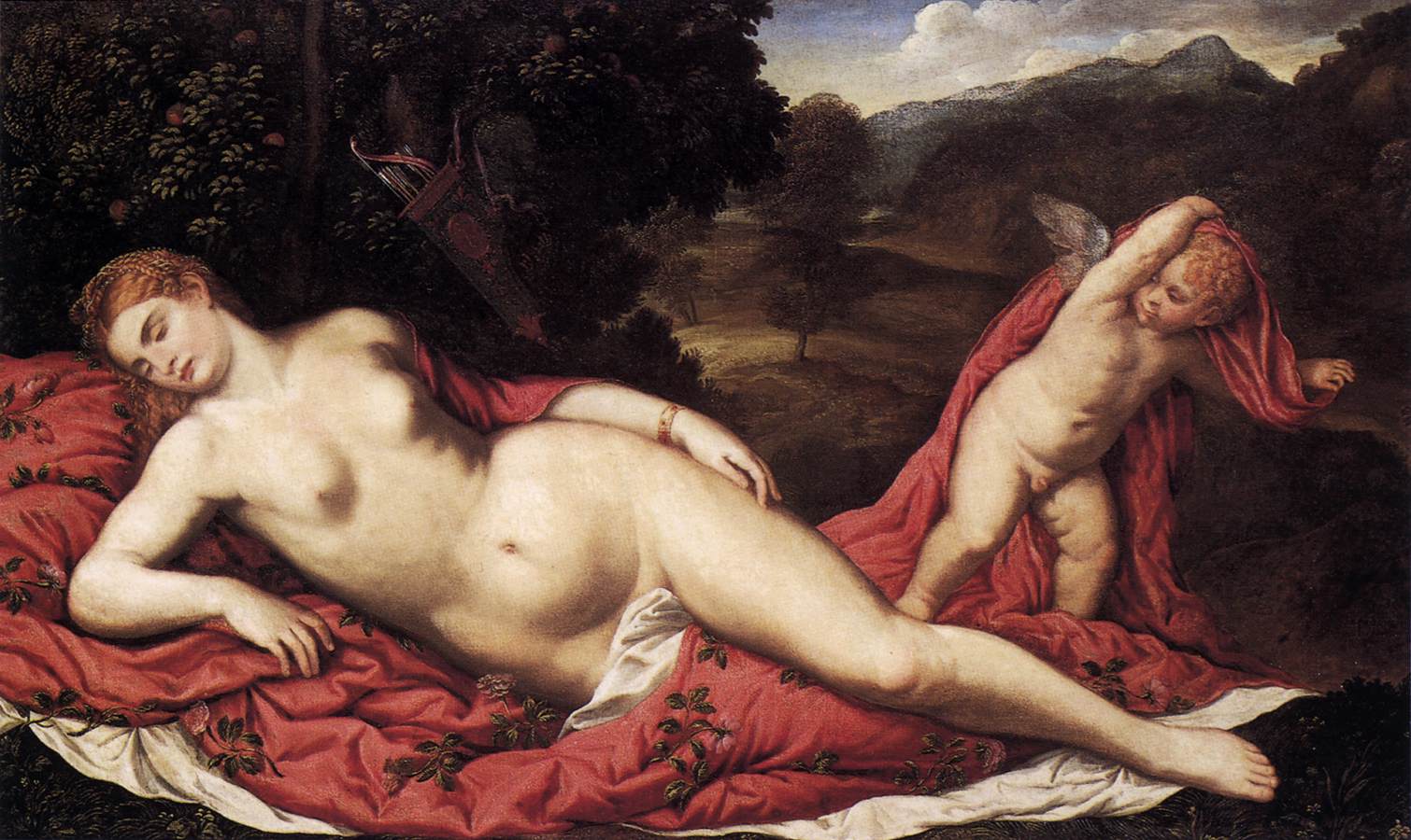 Sleeping Venus with Cupid by BORDONE, Paris