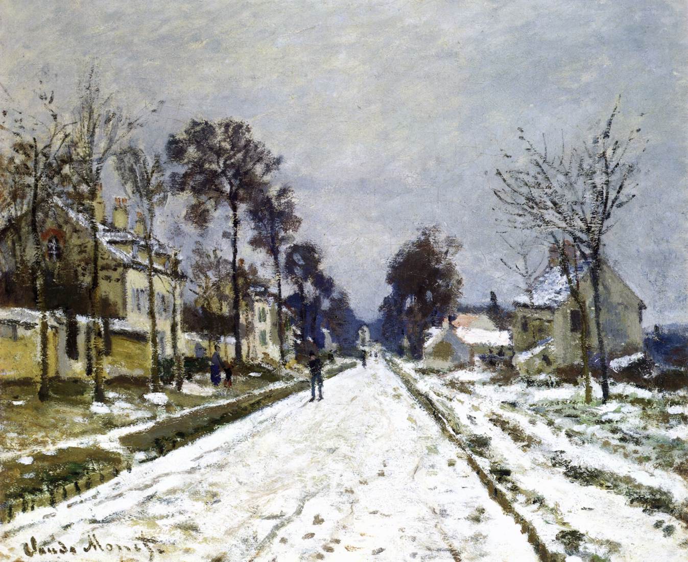 Road at Louveciennes, Snow Effect by MONET, Claude