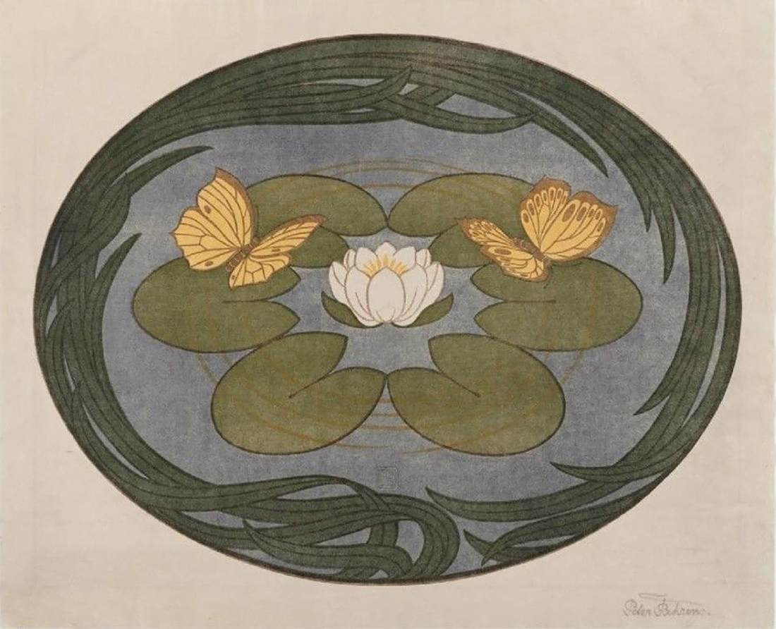 Butterflies on Water Lilies by BEHRENS, Peter