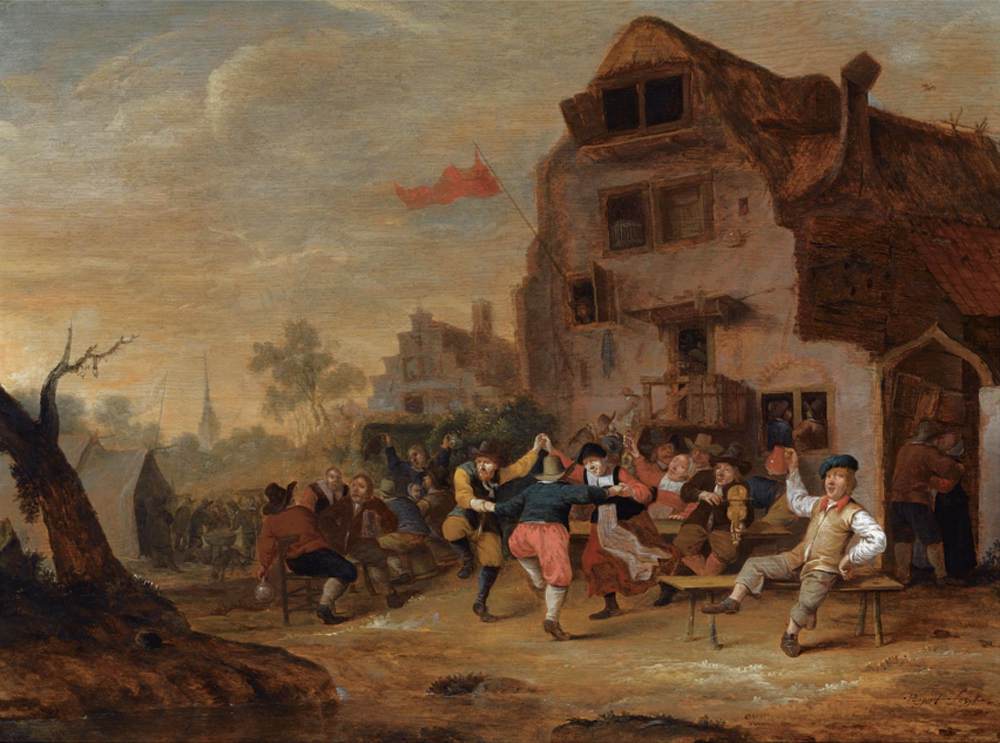 Peasants outside an Inn by BOGAERT, Hendrick