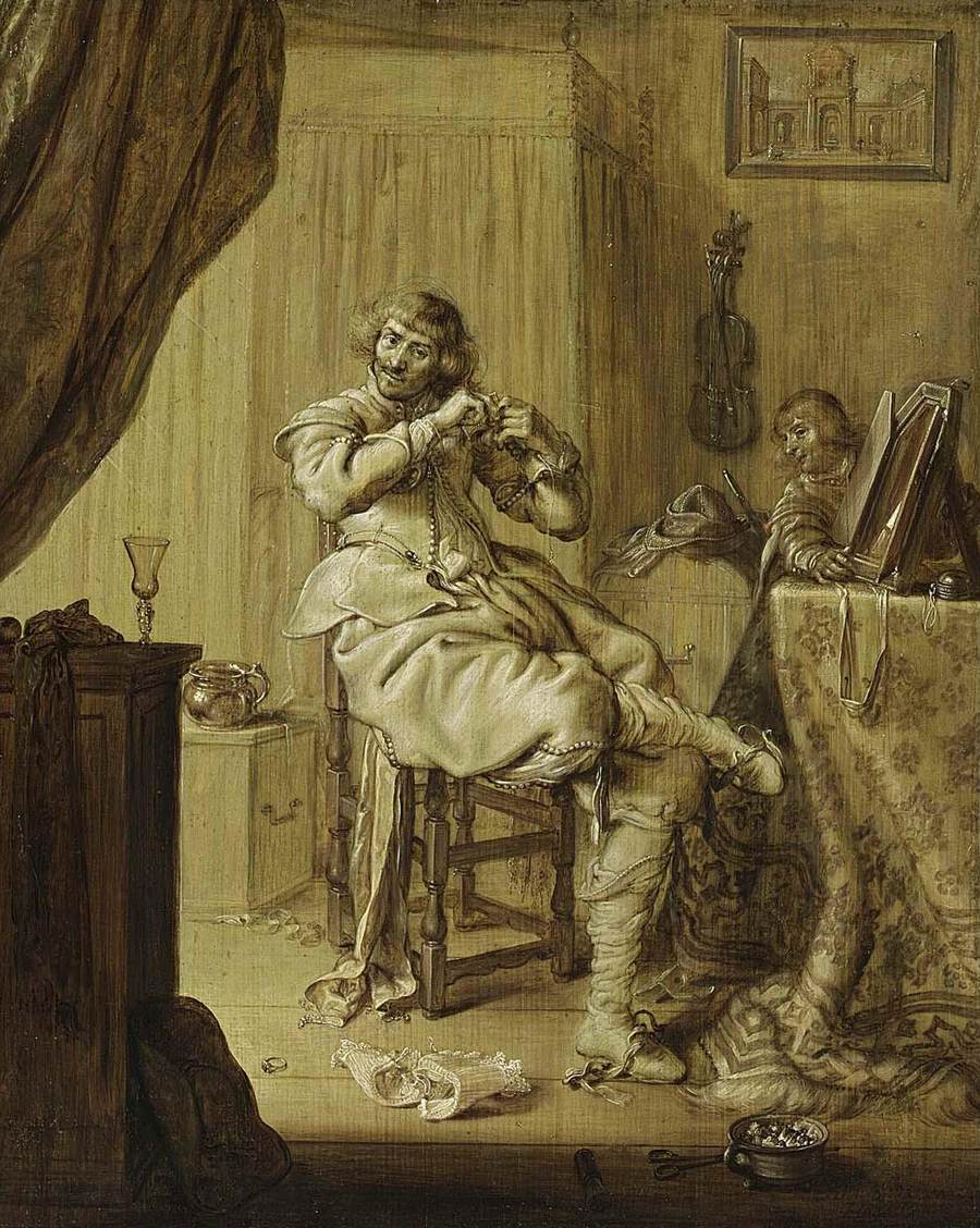 A Cavalier at His Dressing Table by