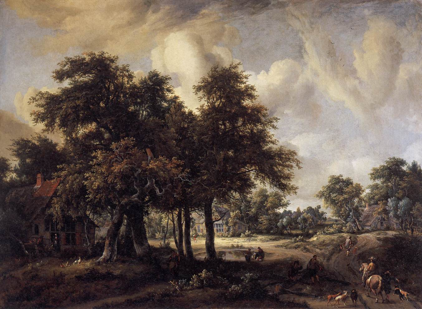 Wooded Landscape with Cottages by