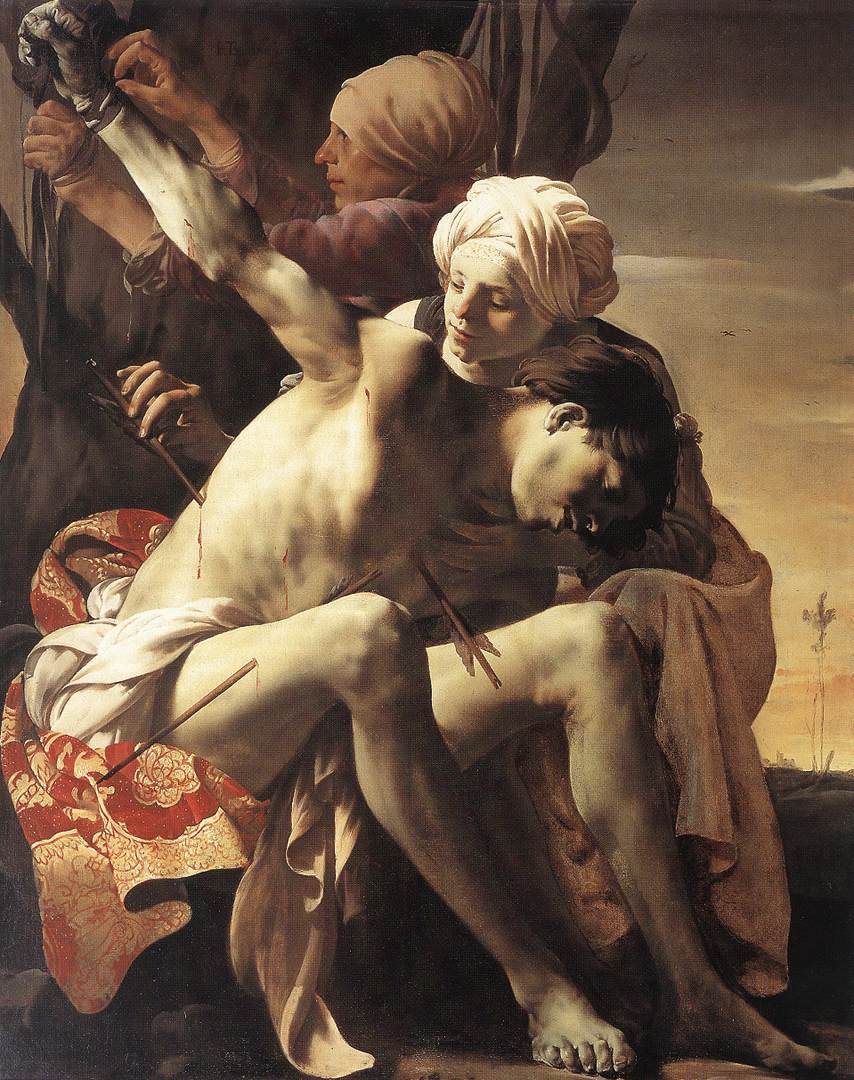 St Sebastian Tended by Irene and her Maid by