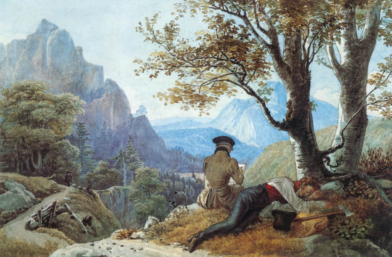 Two Artists Resting in the Mountains by