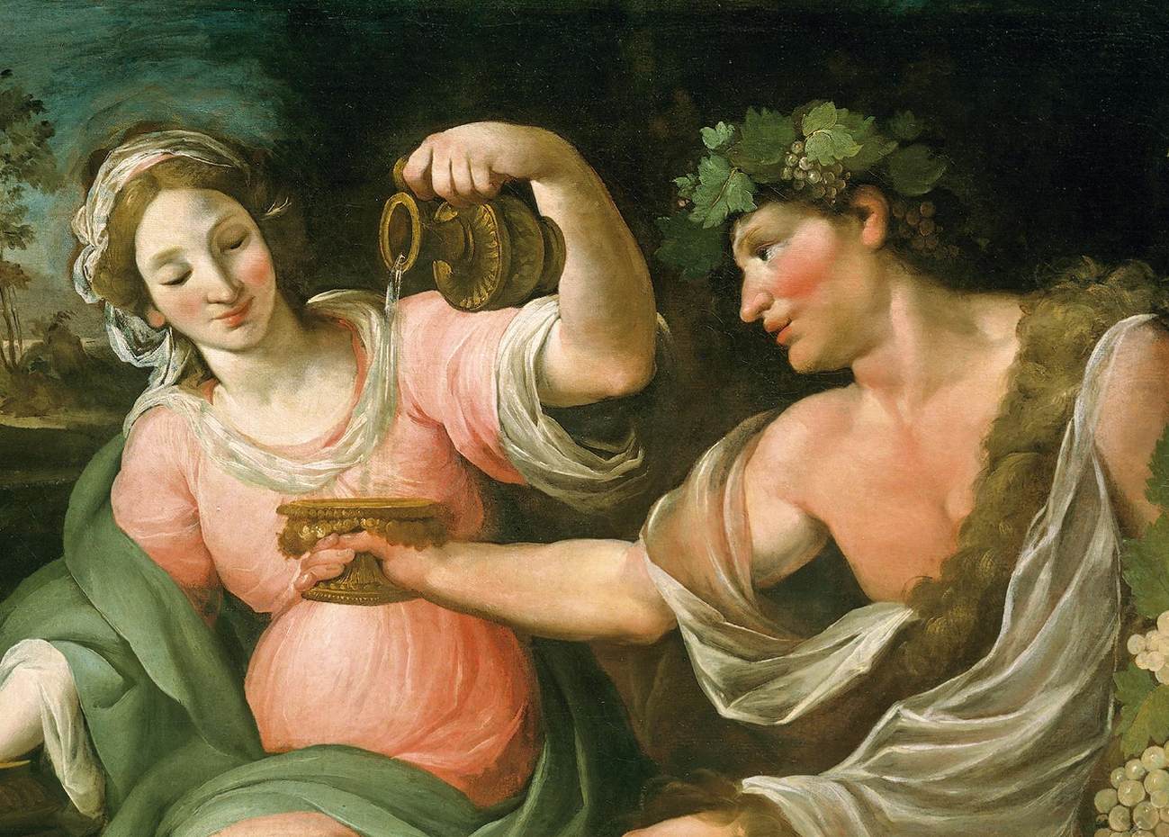 Bacchus, Temperance and Cupid (detail) by