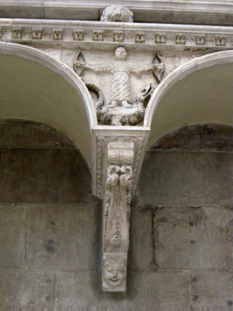 Monument of Bishop Antonio d'Orso (spandrel reliefs) by TINO DI CAMAINO