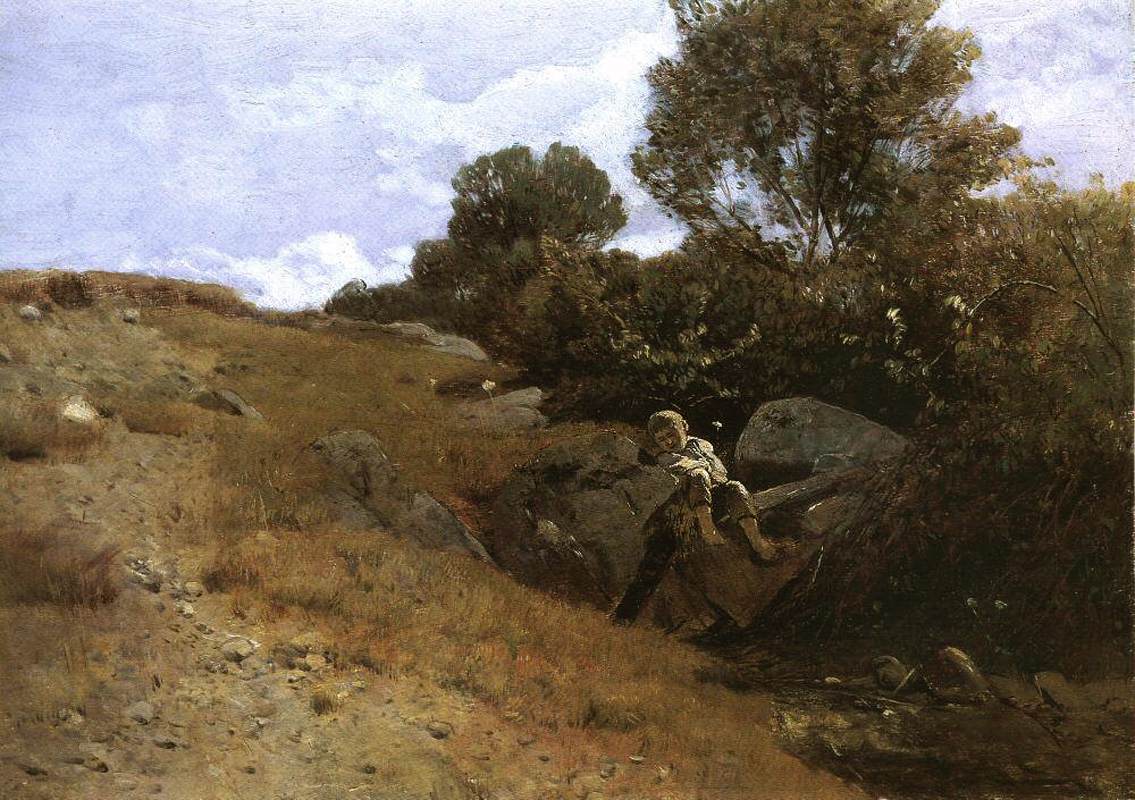 Landscape with Sleeping Boy by