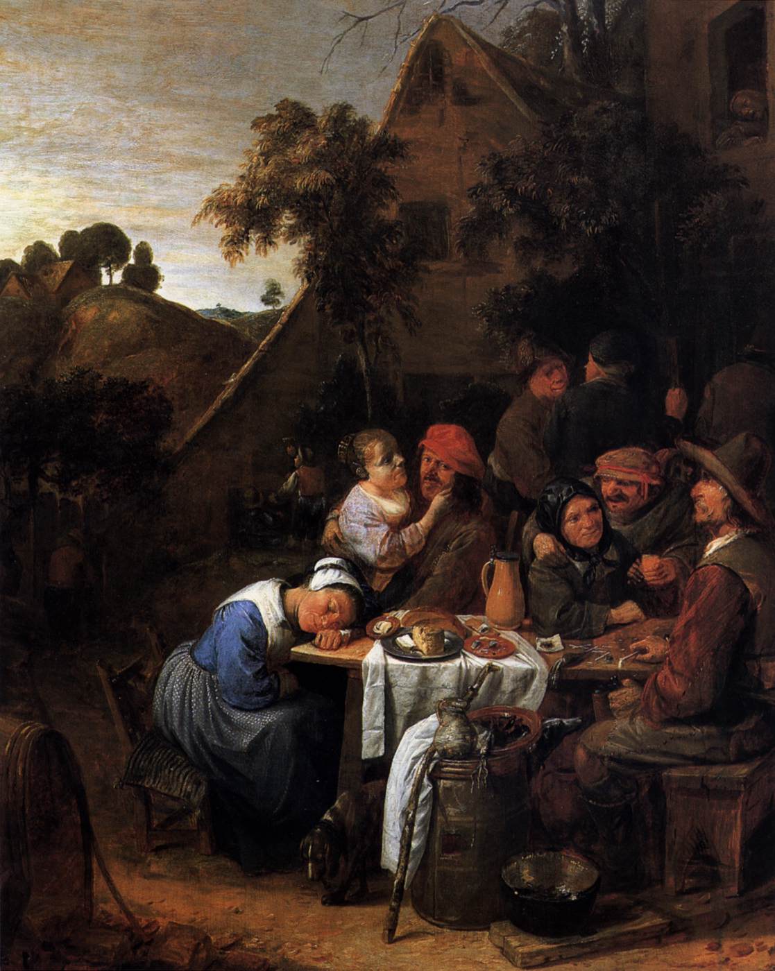 Peasants in front of a Village Inn by CRAESBEECK, Josse van