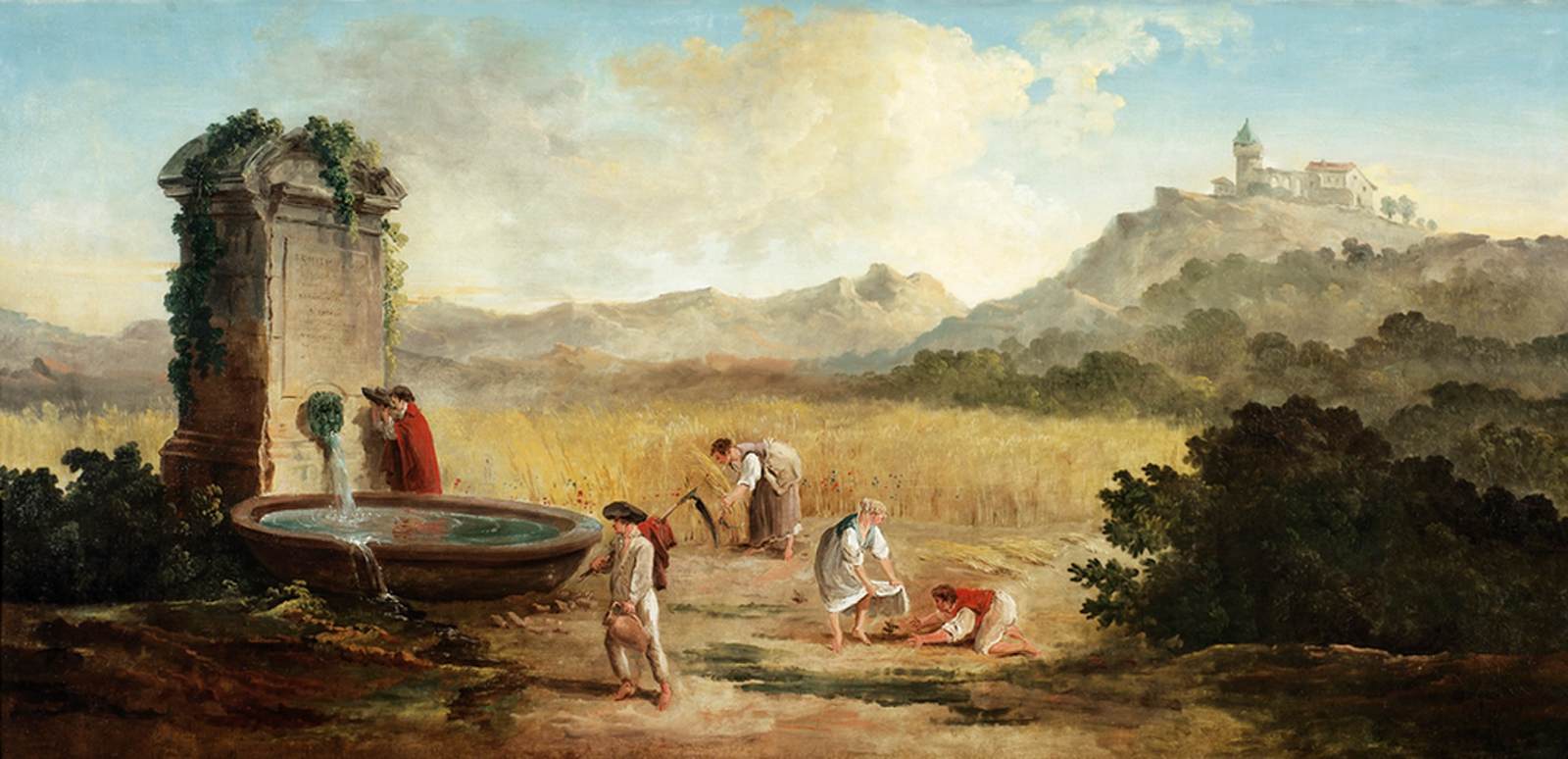 Summer: Harvest in the Roman Countryside by ROBERT, Hubert