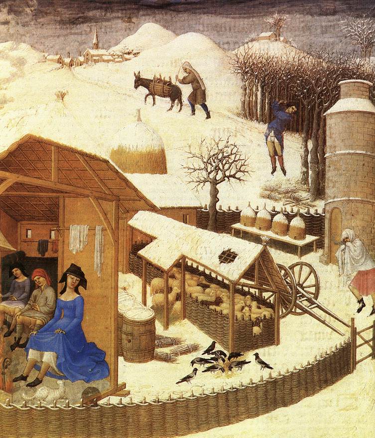 Les très riches heures du Duc de Berry: Fevrier (February), detail by