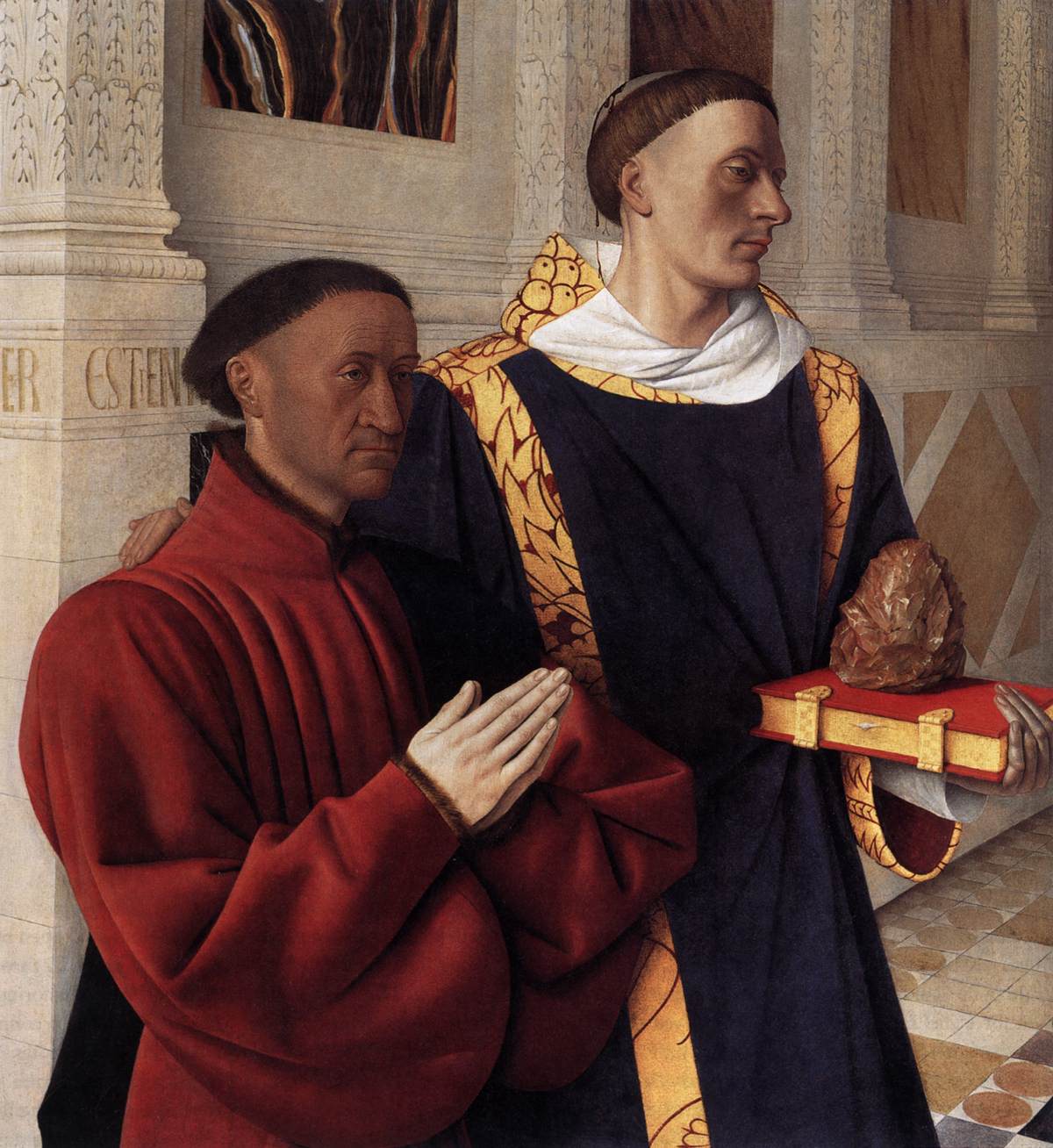 Melun Diptych: Estienne Chevalier with St Stephen by FOUQUET, Jean