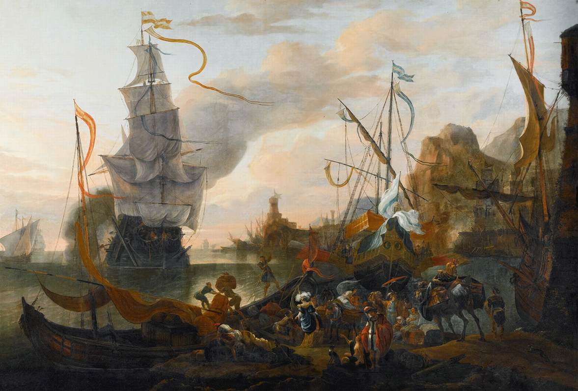 A Levantine Harbour by MINDERHOUT, Hendrik van