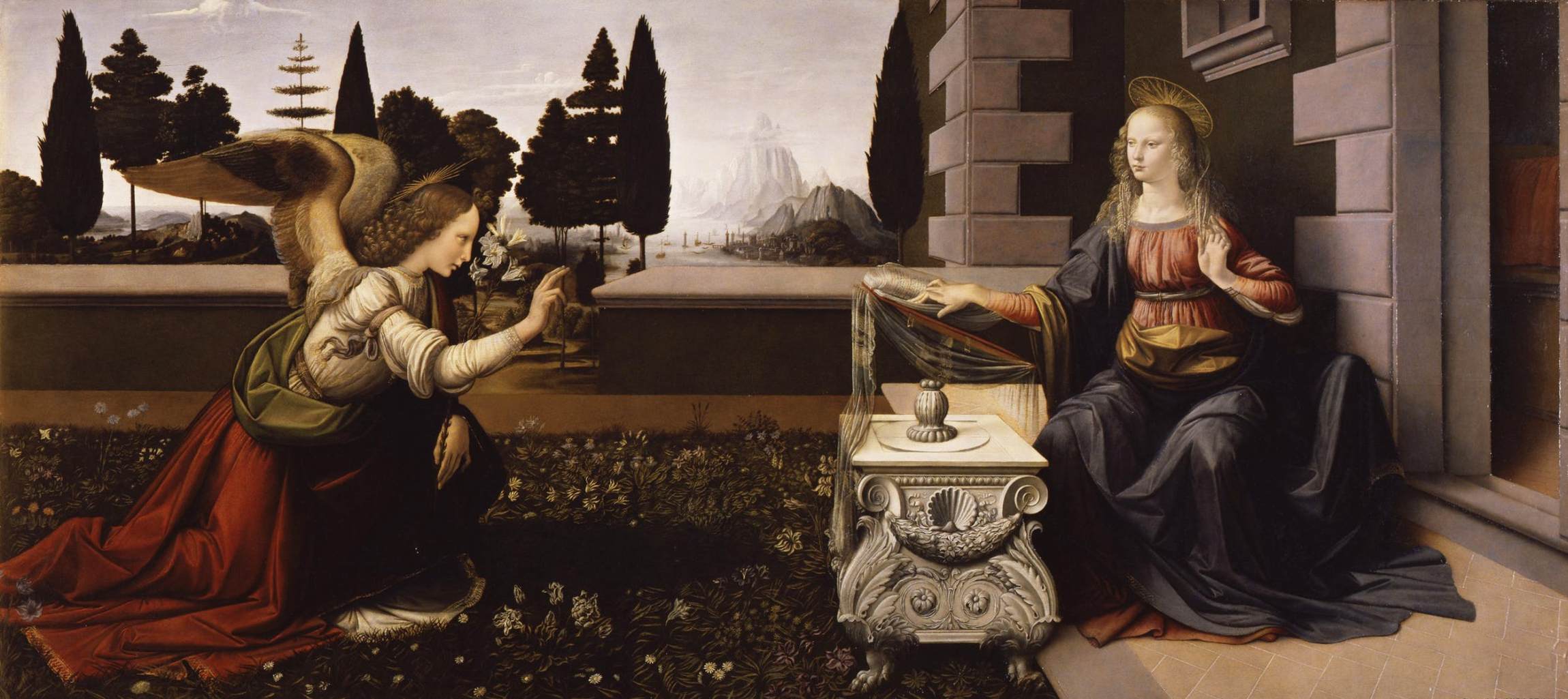 Annunciation by LEONARDO da Vinci