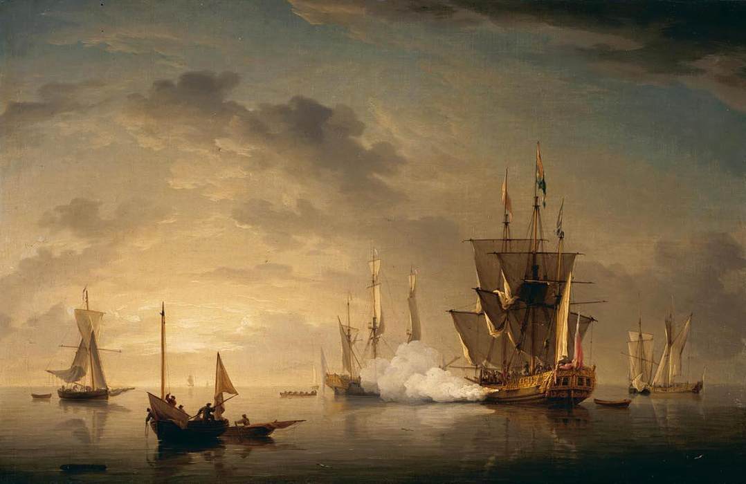 A Royal Yacht Firing a Salute by BROOKING, Charles