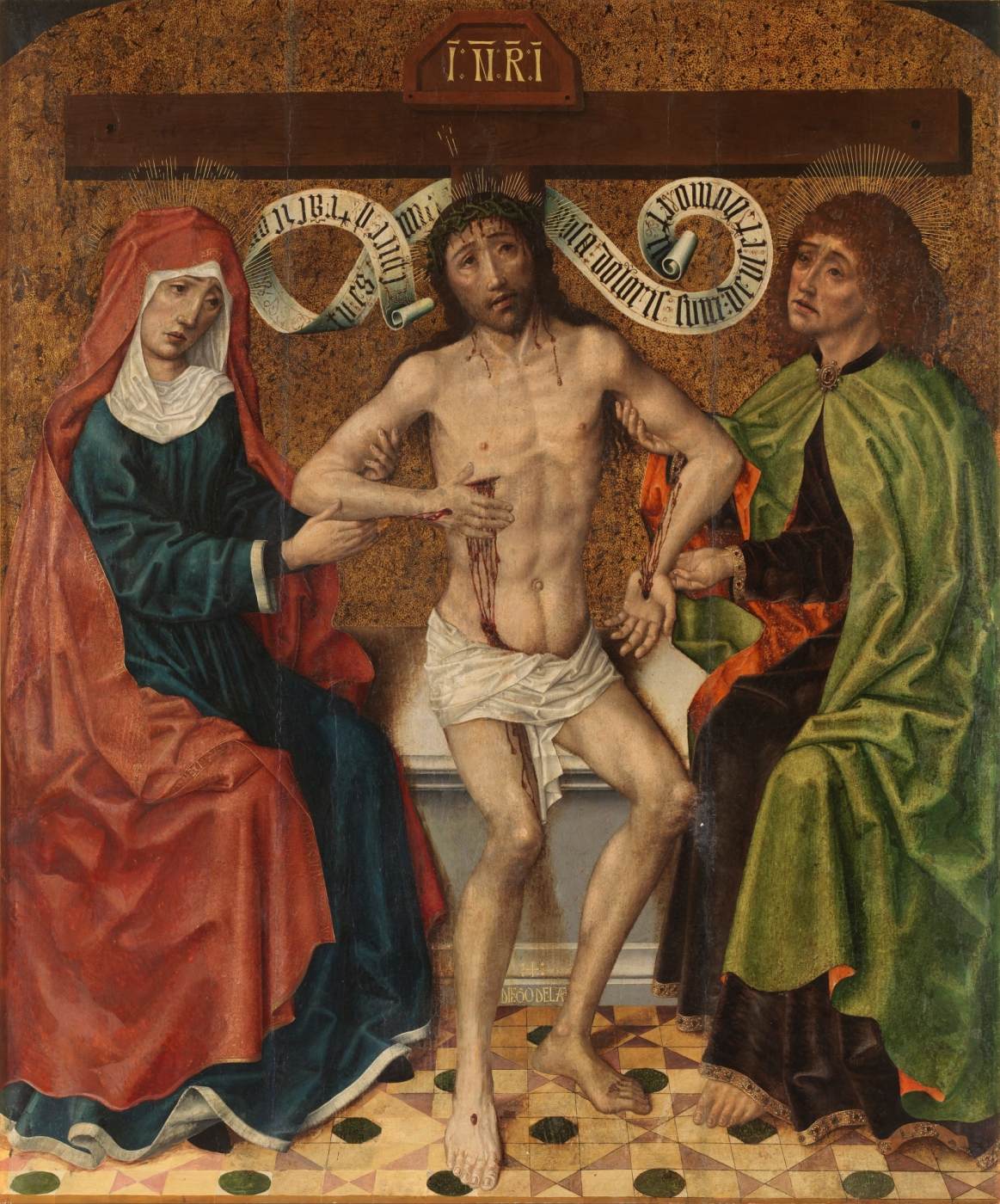 Christ between the Virgin and St John the Evangelist by CRUZ, Diego de la