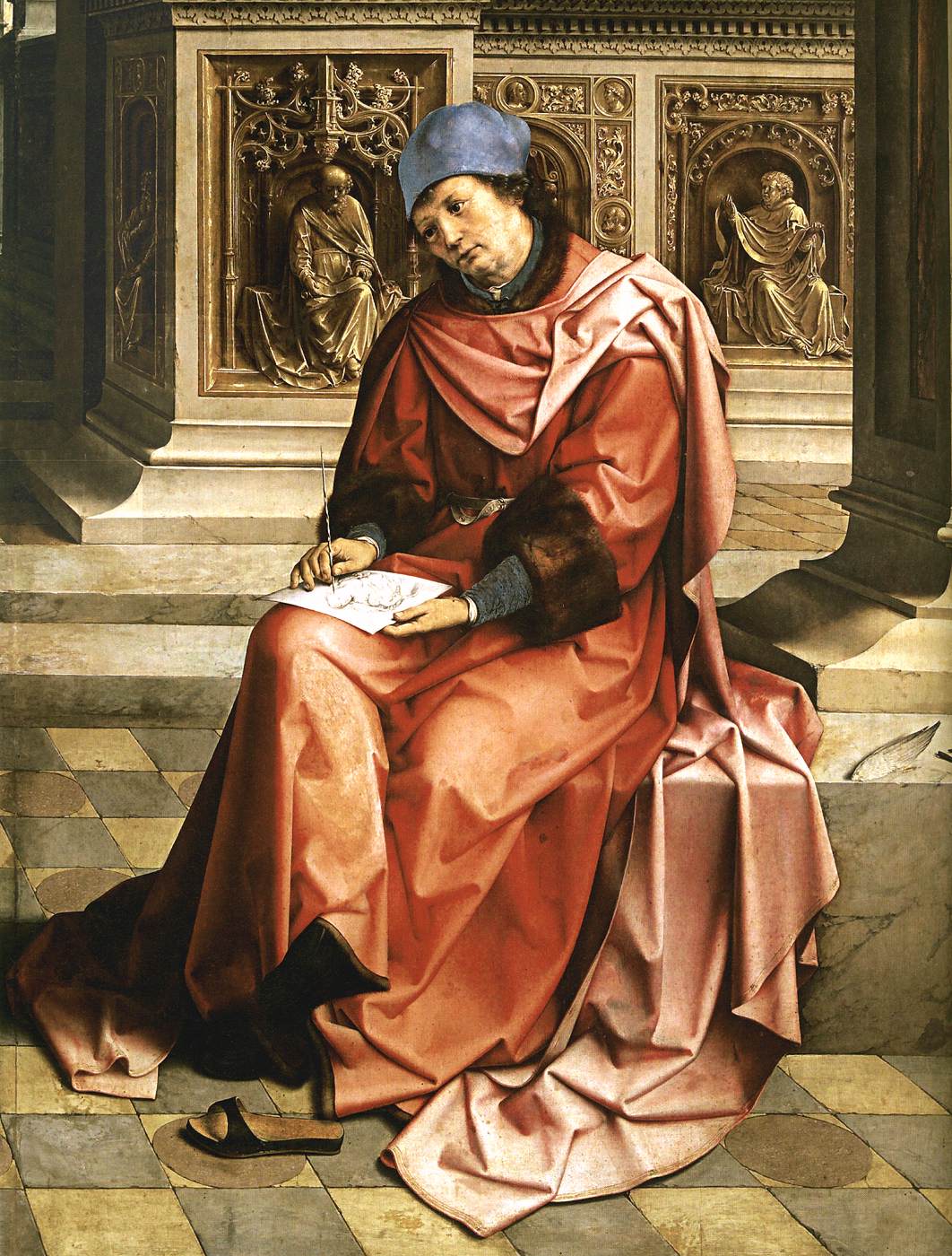 St Luke Drawing the Virgin (detail) by GOSSART, Jan