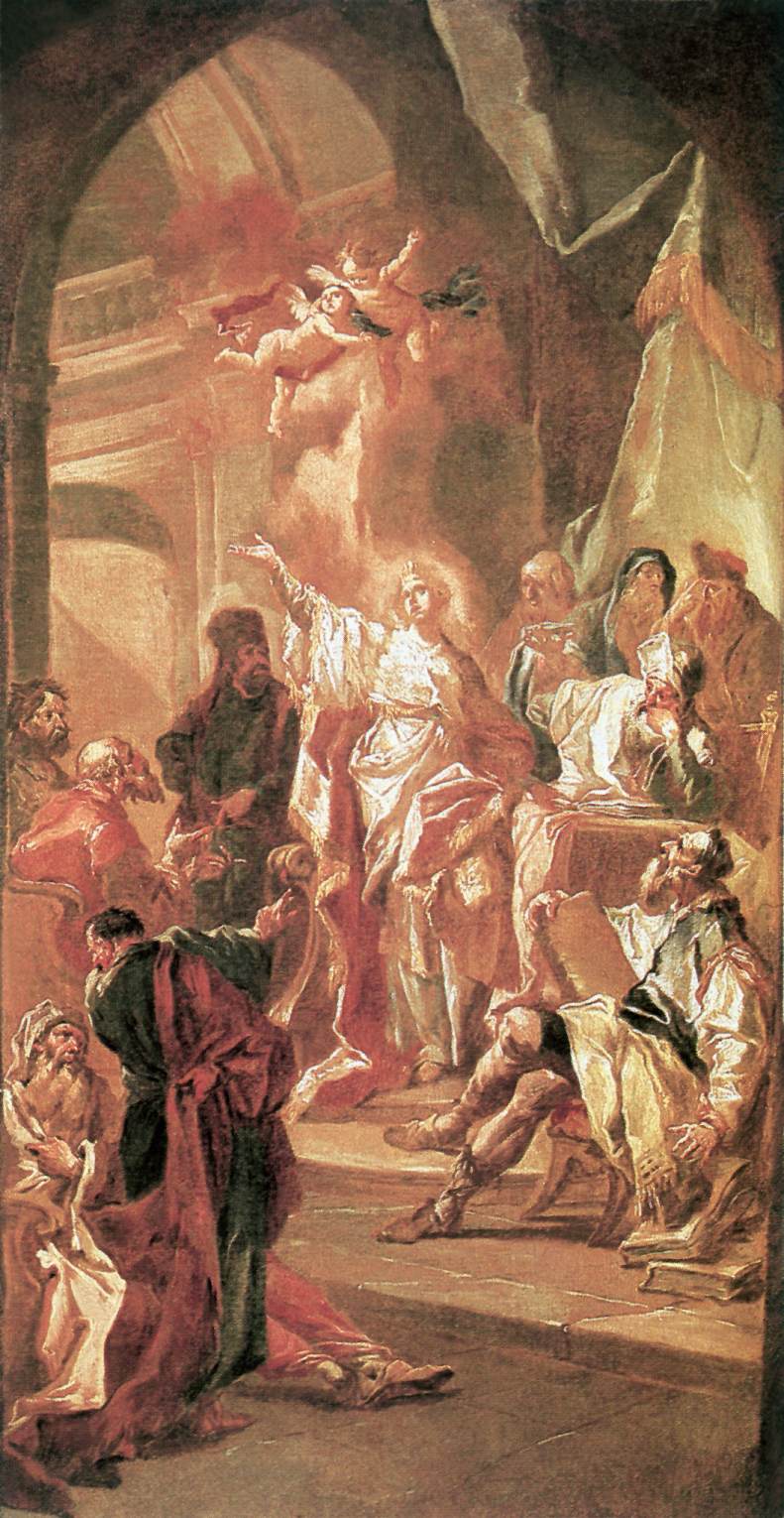 The Dispute between St Catherine of Alexandria and the Philosophers by KRACKER, Johann Lucas