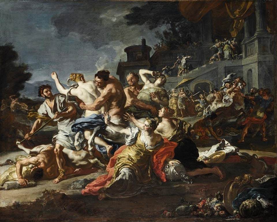 Battle between Lapiths and Centaurs by SOLIMENA, Francesco