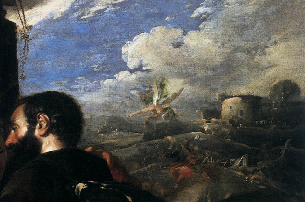 Meeting of Anne and Joachim at the Golden Gate in Jerusalem (detail) by CAVALLINO, Bernardo