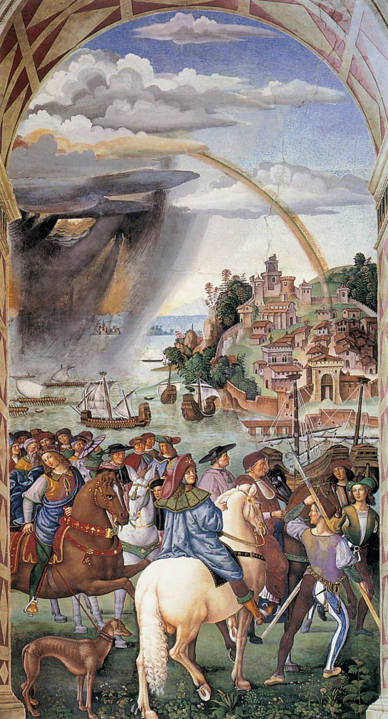 No. 1: Enea Piccolomini Leaves for the Council of Basel by PINTURICCHIO