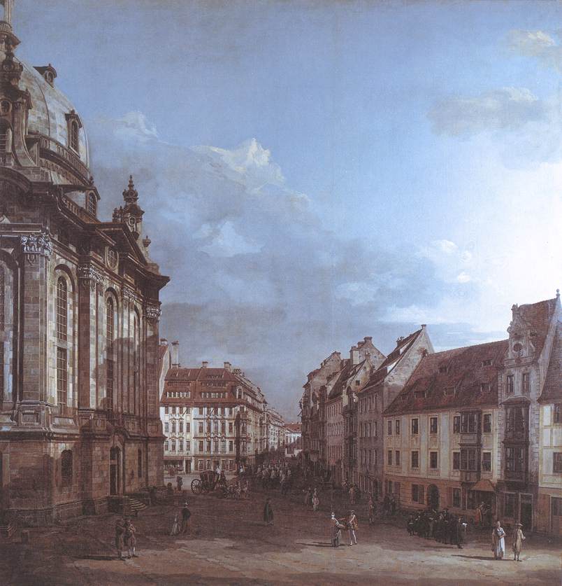 Dresden, the Frauenkirche and the Rampische Gasse by BELLOTTO, Bernardo