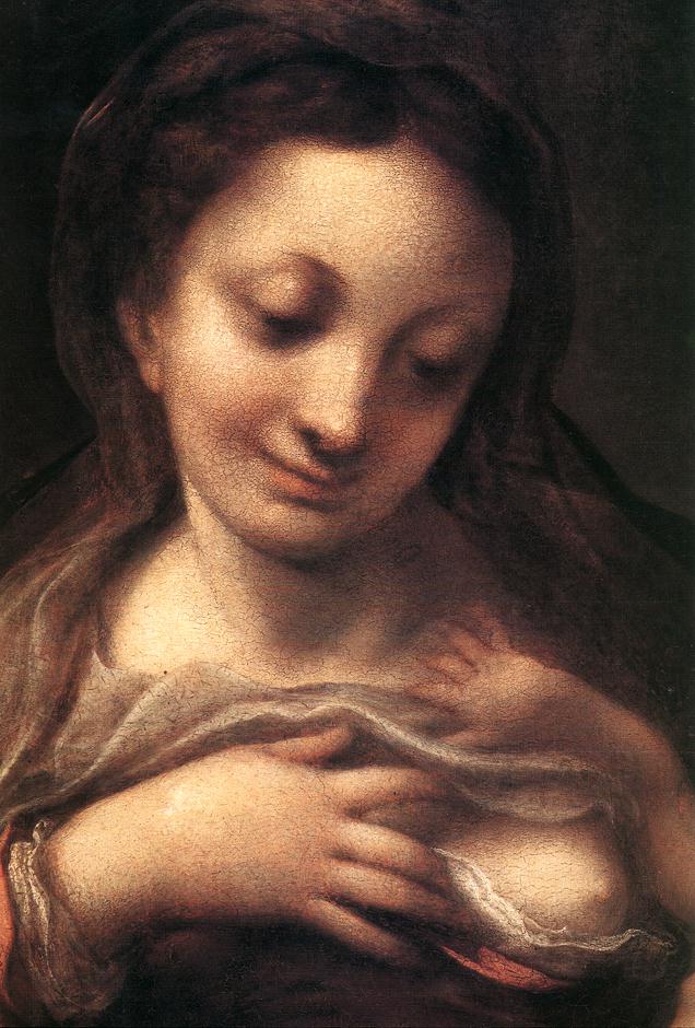 Virgin and Child with an Angel (detail) by