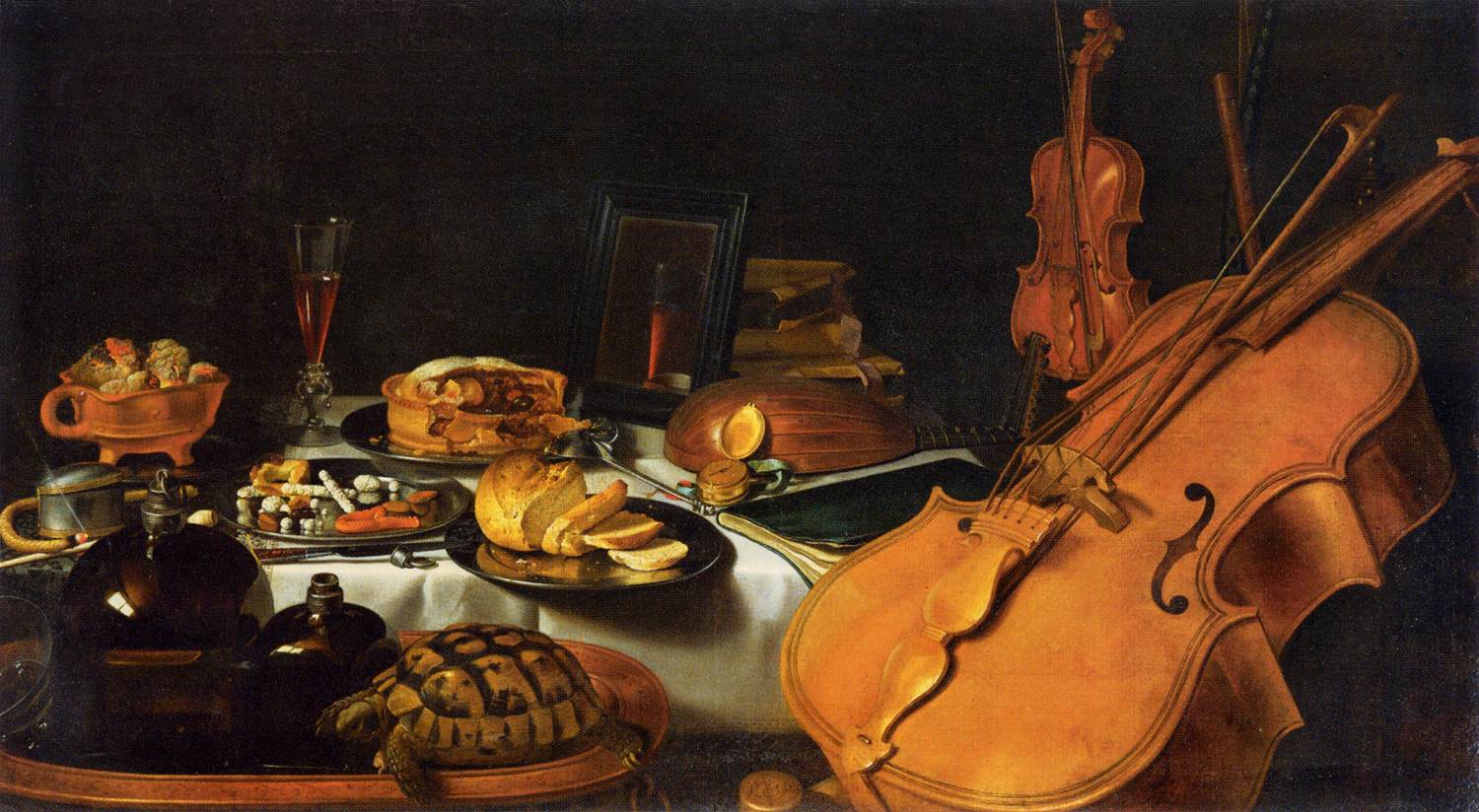 Still-Life with Musical Instruments by CLAESZ., Pieter