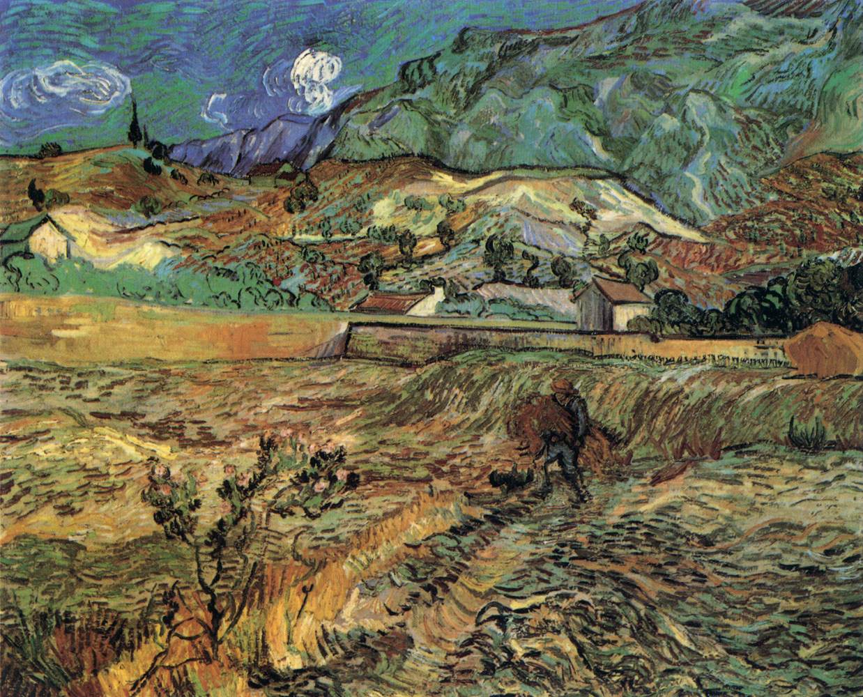 Enclosed Wheat Field with Peasant by GOGH, Vincent van