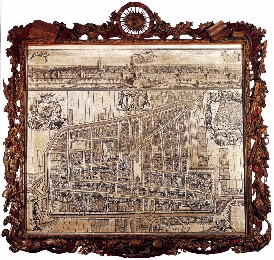 Map and Profile of Delft by DECKER, Coenraet