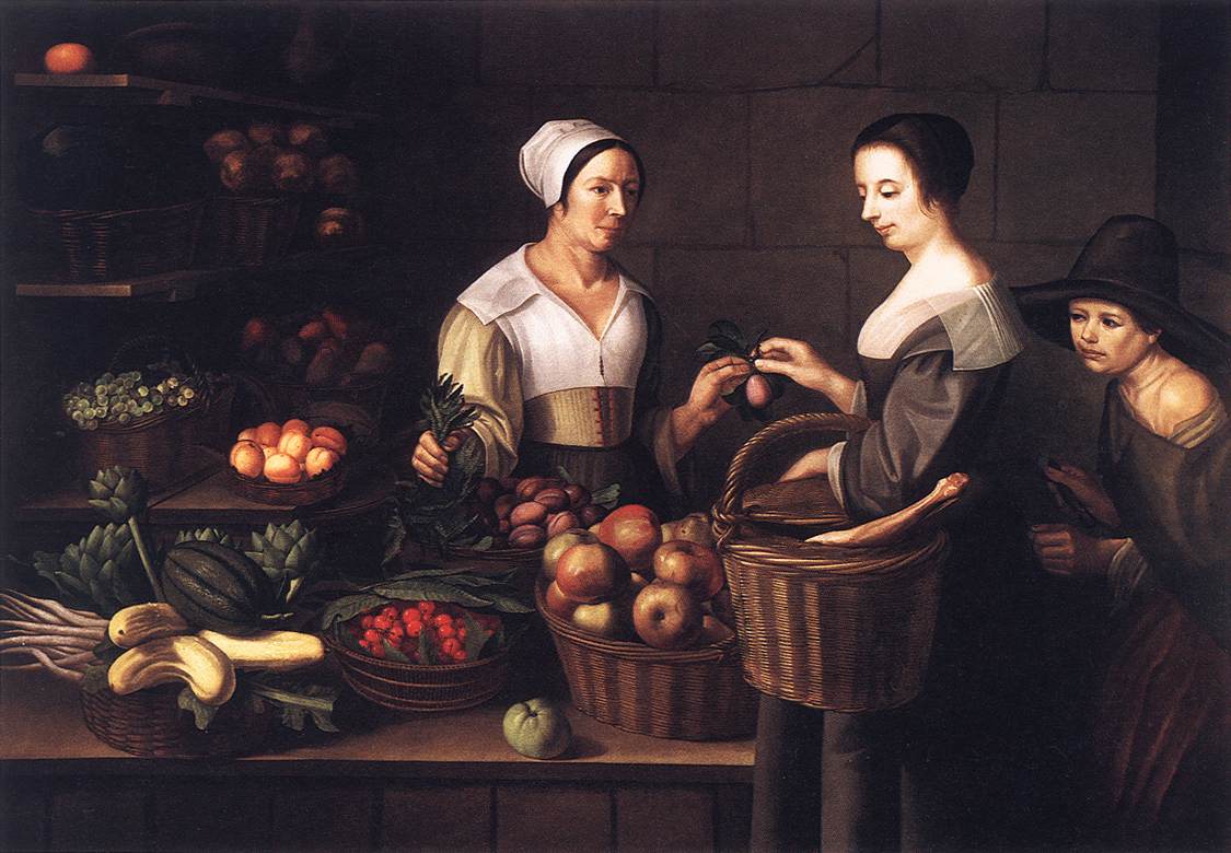 Market Scene with a Pick-pocket by MOILLON, Louise