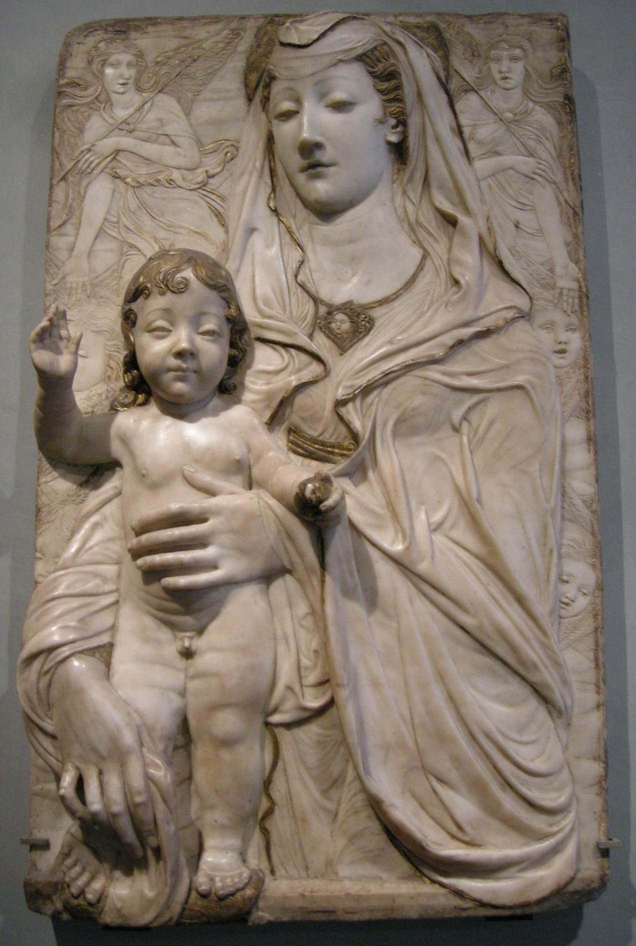 Madonna and Child with Two Angels by