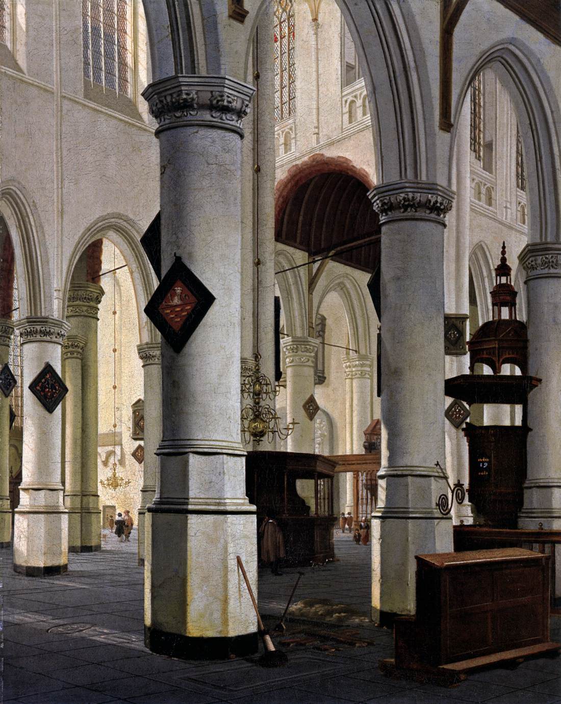 Interior of the Oude Kerk, Delft by VLIET, Hendrick Cornelisz. Van