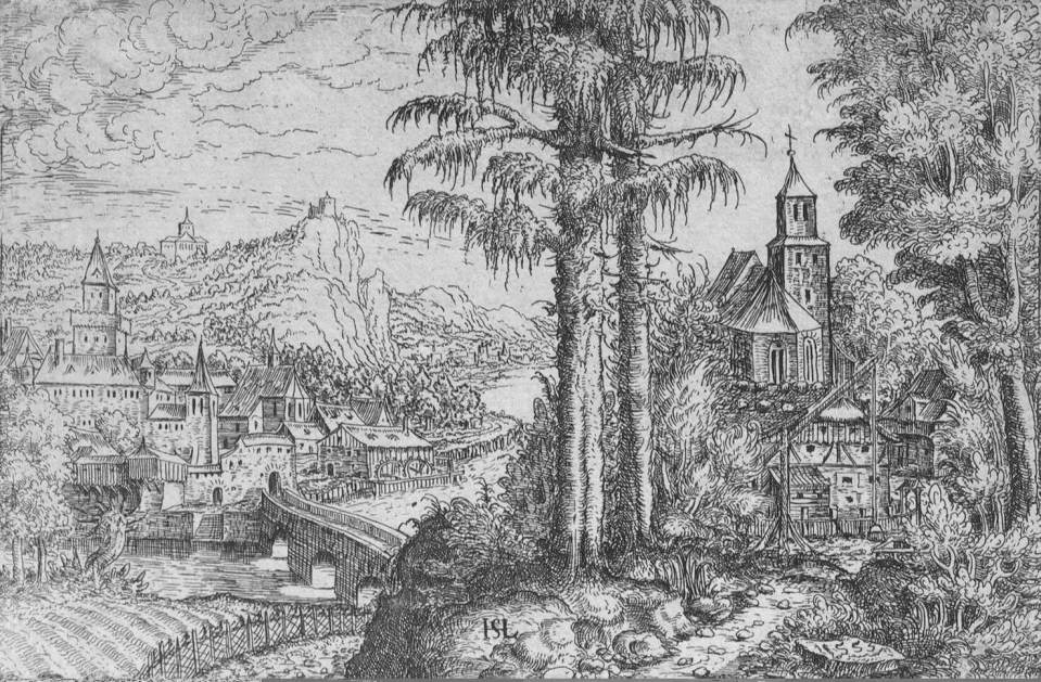 View of a Town along the River with a Church on the Right Bank by LAUTENSACK, Hanns