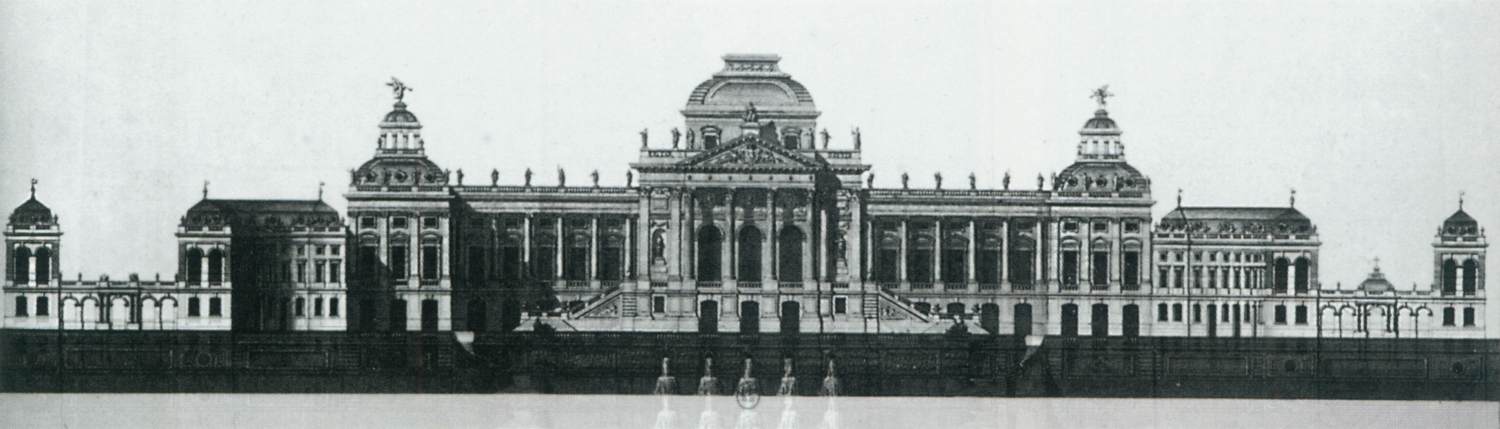 Proposed Elevation of a Square for the King with a Town Hall by