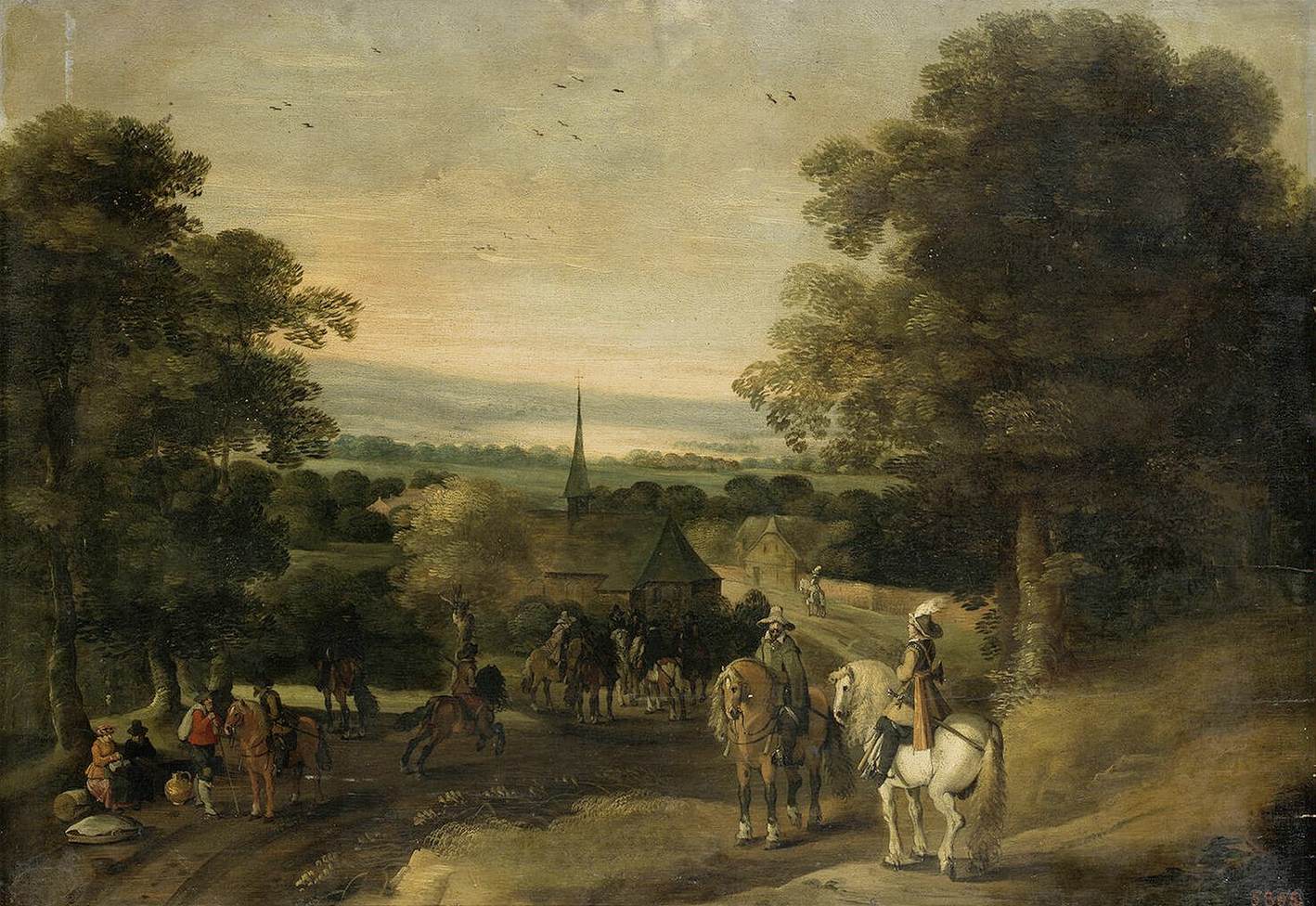 Landscape with a Cavalry Group by OOSTEN, Izaac van