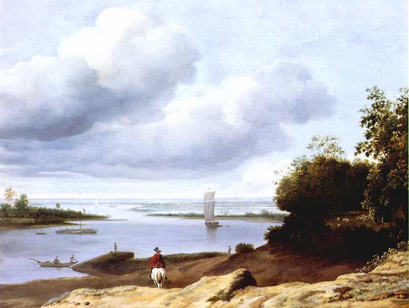 Extensive River View with a Horseman by BORSSOM, Anthonie van