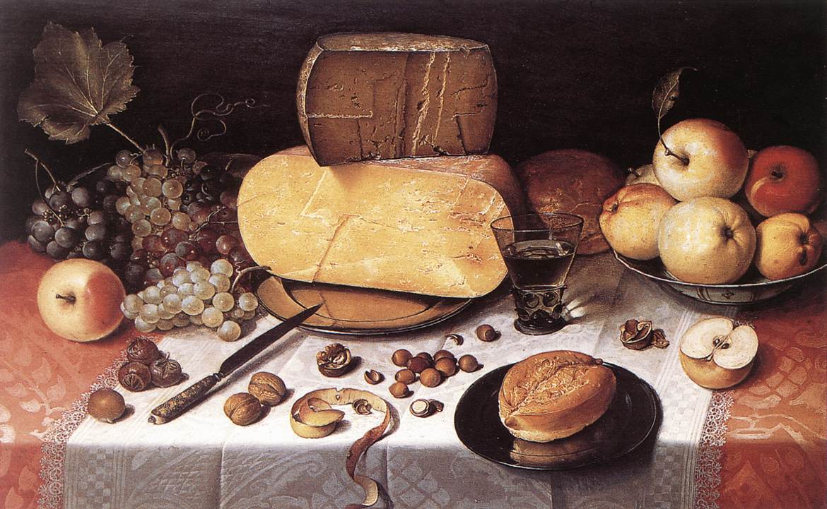 Still-Life with Fruit, Nuts and Cheese by DIJCK, Floris Claesz van