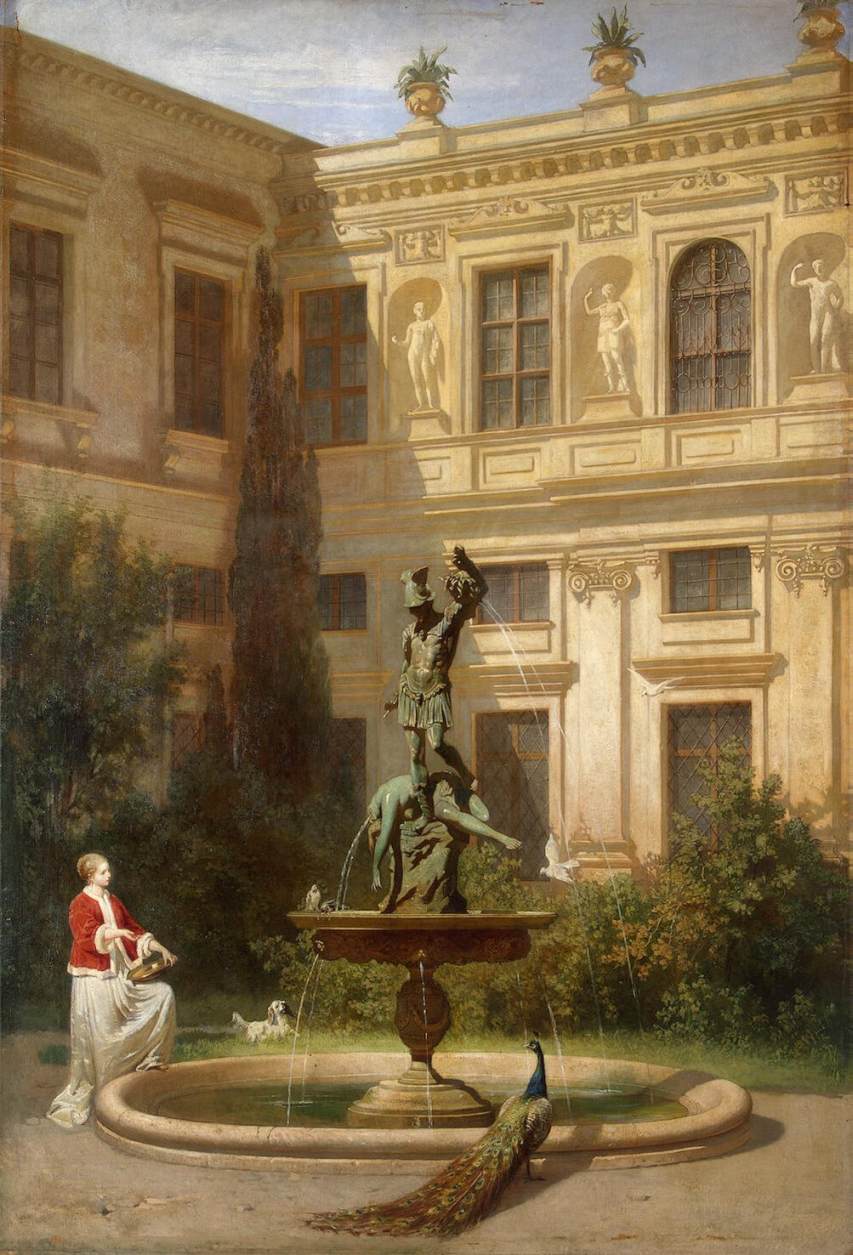 Courtyard with the Grotto in the Munich Royal Residence by MARÉES, Hans von