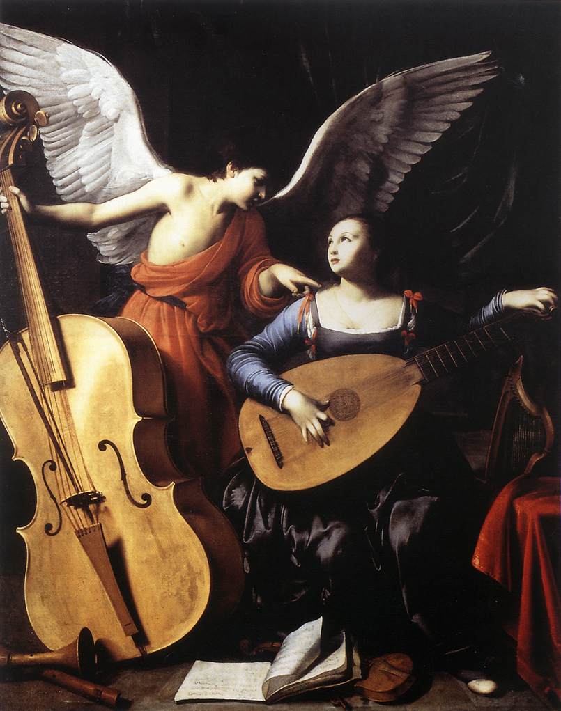 Saint Cecilia and the Angel by SARACENI, Carlo